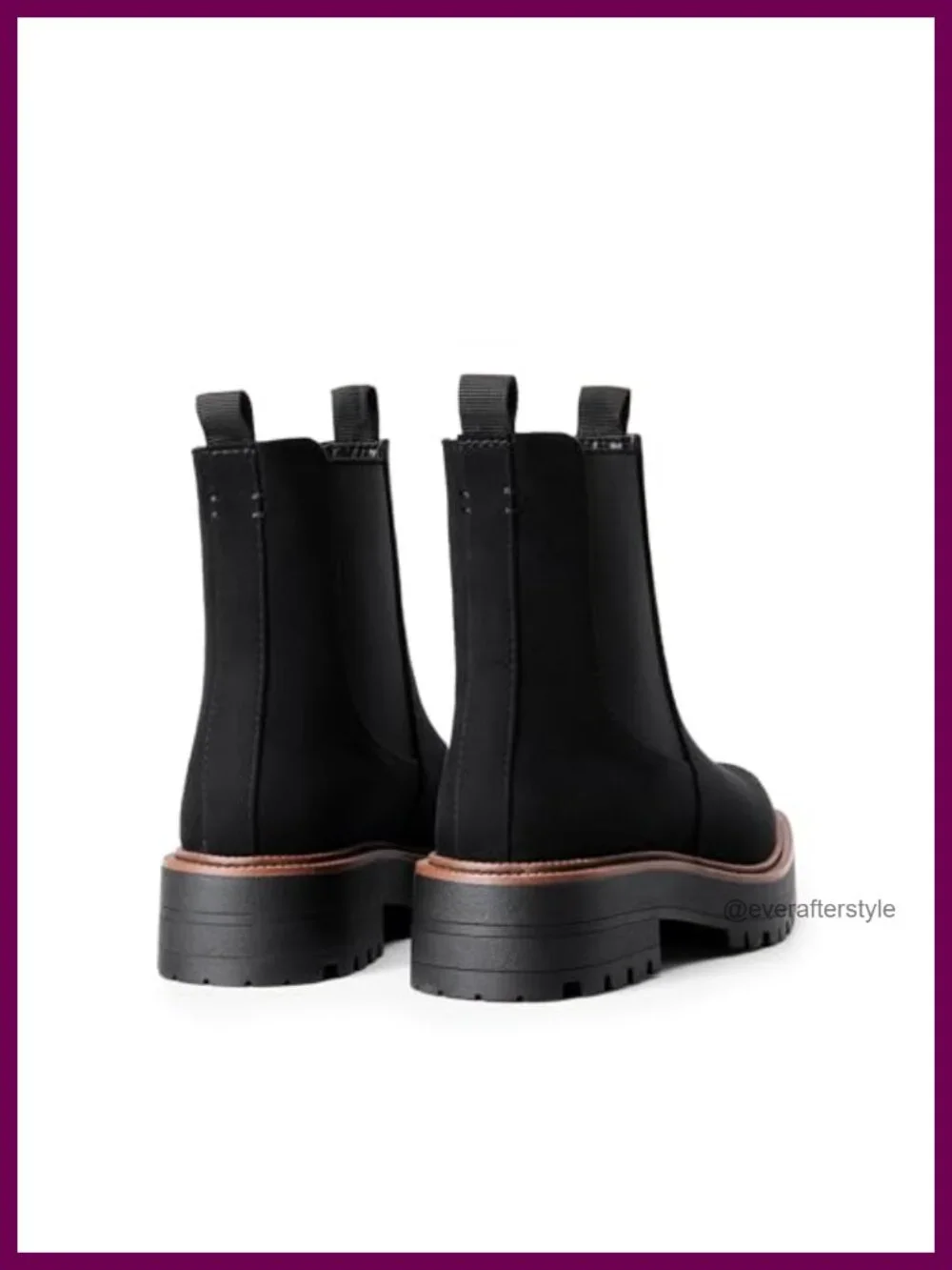 Faux Leather or Suede Chelsea Ankle Boots Square Toe Low Heel Lug Sole Platform